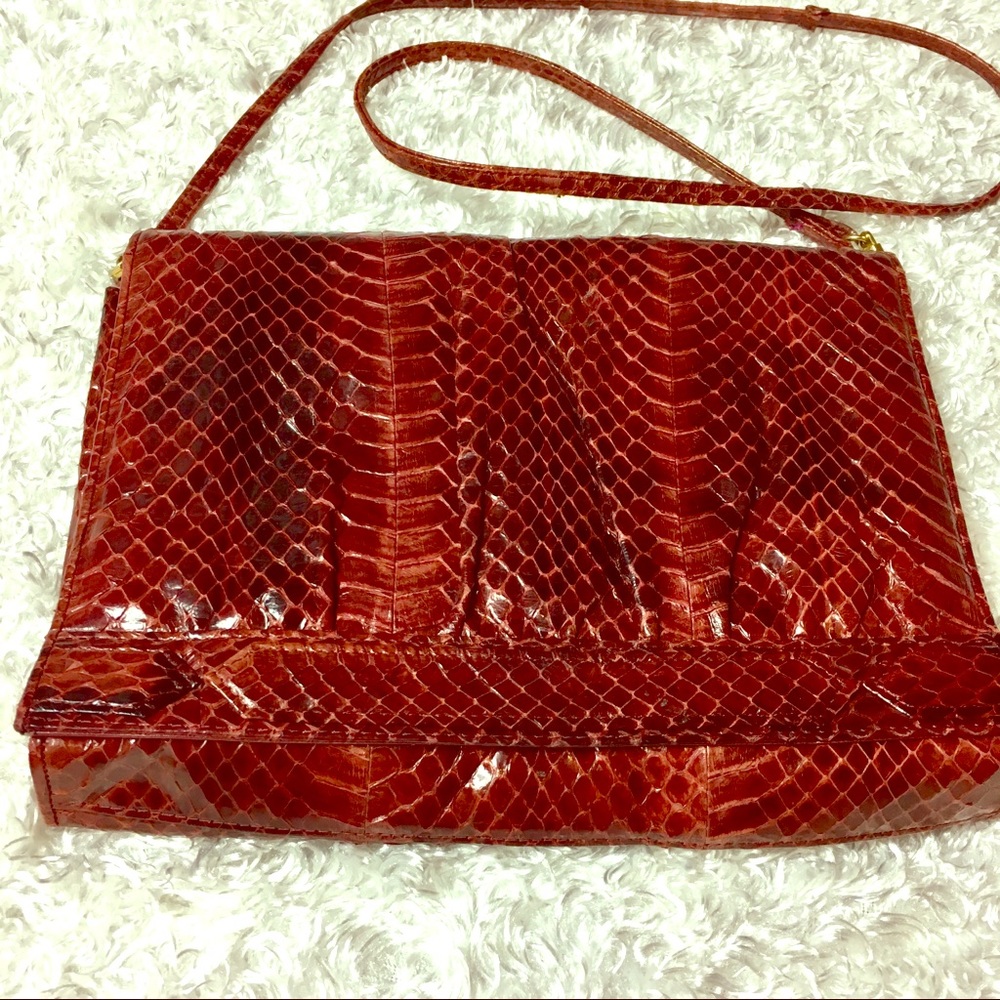 Vintage Snakeskin Mary Ann Rosenfeld Clutch purse